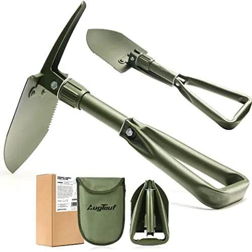 AugTouf 18-inch Folding Carbon Steel Camp Shovel