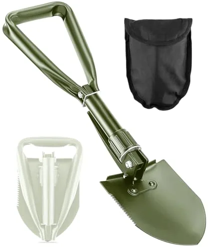 PLACHIDAY Folding Camping Shovel 18.5in High Carbon Steel