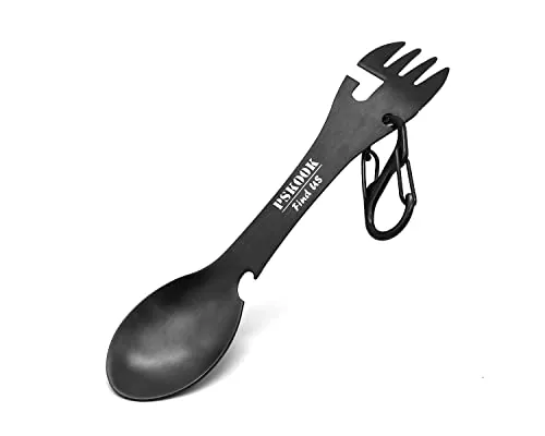 PSKOOK 5-in-1 Stainless Steel Tactical Spork with Openers