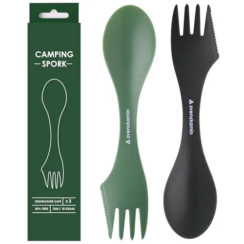 Svenskamin 3-in-1 Reusable Camping Spork Set 2-Pack