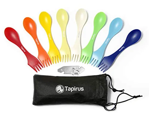 Tapirus Camping Sporks V8 Set BPA-Free Tritan 8-Pack
