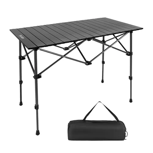 Byliable Aluminum Roll-Up Camp Table Adjustable Height