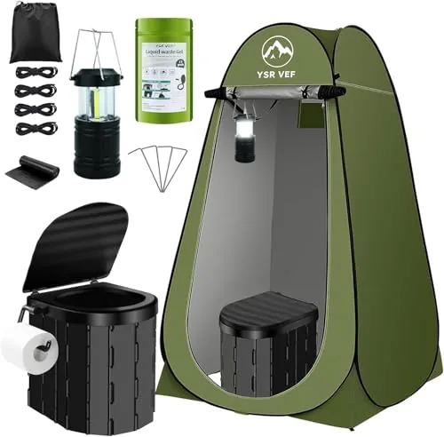 YSR VEF Pop-Up Privacy Tent Camping Toilet Kit