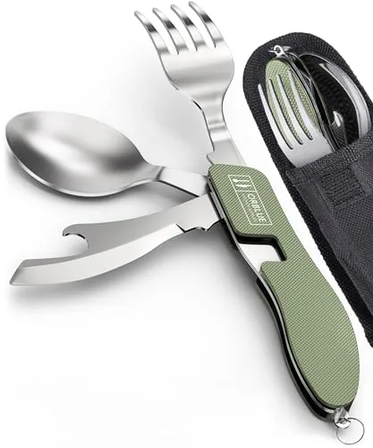 Orblue 4-in-1 Stainless Steel Camp Utensil 2-Pack