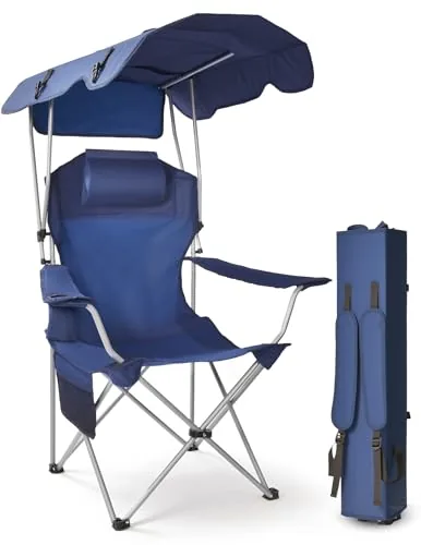 East Oak Canopy Camping Chair with 330 lb Capacity