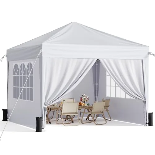 Vinabilia 10x10 Pop Up Canopy with Removable Sidewalls