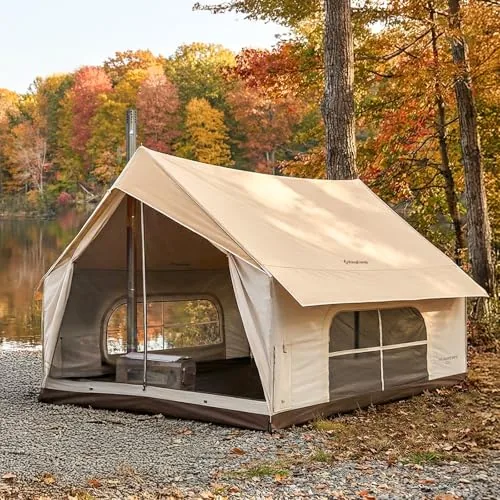 KingCamp Canvas Hot Tent 6-8 Person with Stove Jack