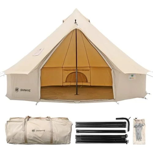 ShinHye 3M Bell Tent 4-Season Cotton Canvas with Stove Jack