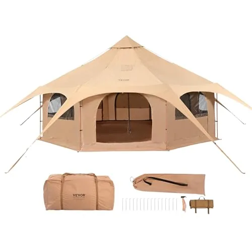 VEVOR 16.4ft TC Canvas Bell Tent with Stove Jack