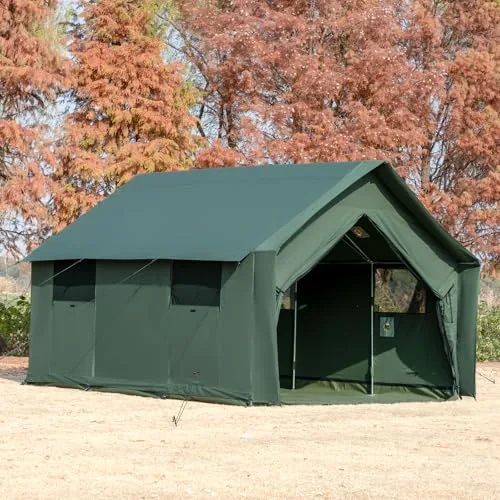 WaldZimmer Canvas Wall Tent with Rain Canopy 4-Season