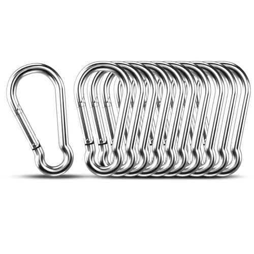 KINLINK 304 Stainless Steel Mini Carabiners 10-Pack 1.57in