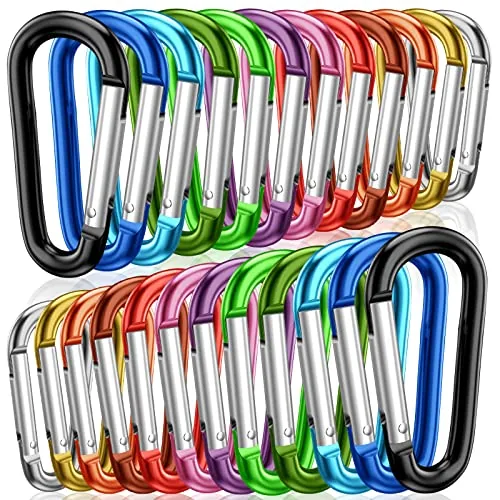 STURME 24-Pack 2in Aluminum D-Ring Carabiner Clips