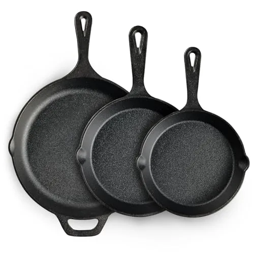 EWFEN 3-Piece Cast Iron Skillet Set 6 8 10 Inch