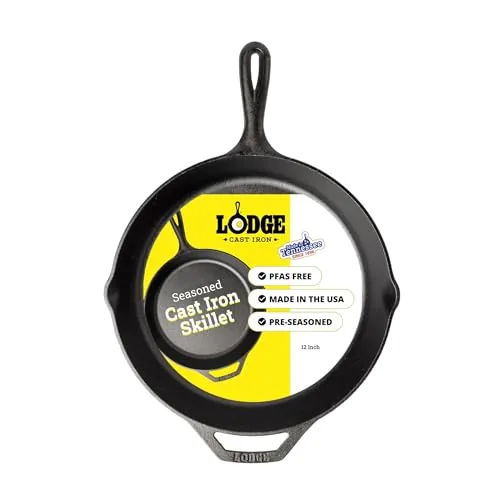 Lodge 12-Inch Seasoned Cast Iron Skillet PFAS-Free