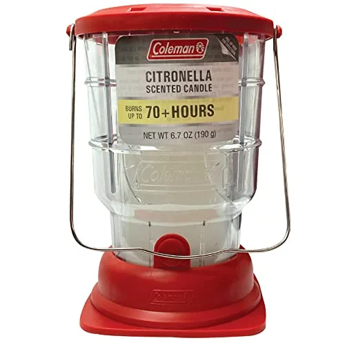 Coleman 70+ Hour Citronella Candle Lantern, Red