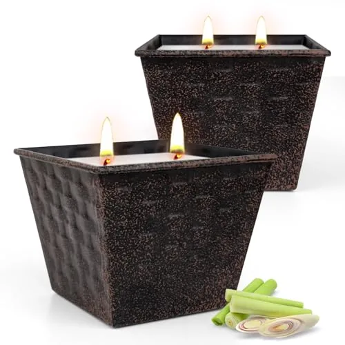 KEARLGMBH Citronella Candles 2-Pack Double-Wick Soy Wax