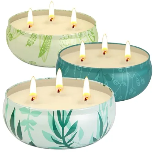 KIYTARBOO Citronella Candles 3-Pack 12oz Soy Wax Outdoor