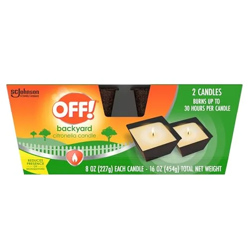 OFF! Backyard Citronella Candle 8oz Pack of 2