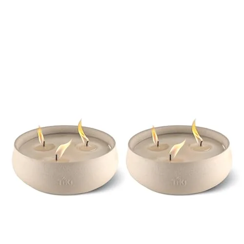 TIKI Citronella Bowl Candle 2-Pack Concrete Finish