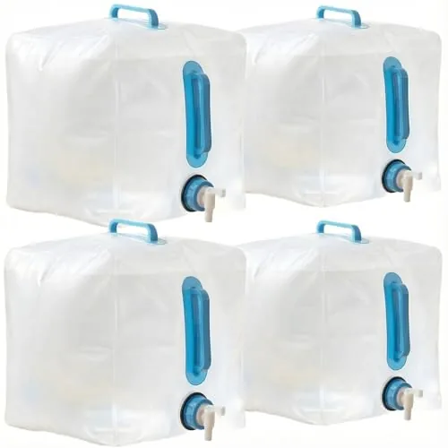 WMXWAN 4-Pack 5.3Gal Collapsible Water Containers with Spigot