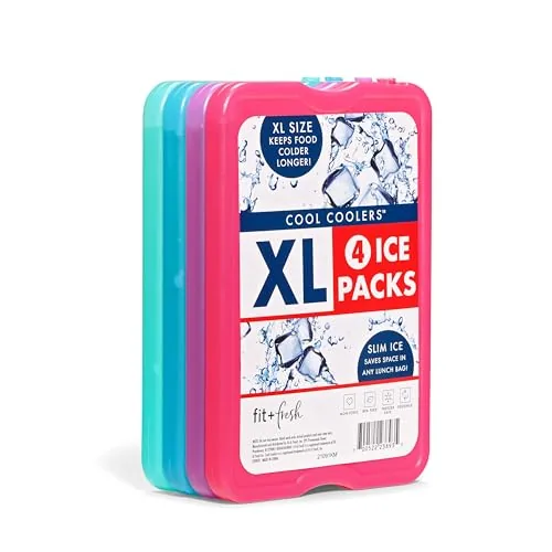 Fit & Fresh Cool Coolers XL Slim Ice Packs 4-Pack