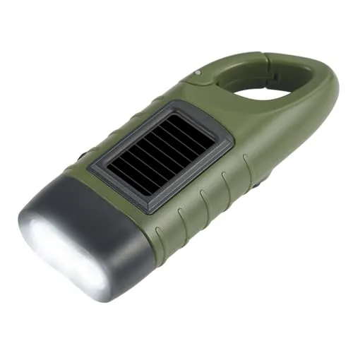 EKNBKE Hand Crank Solar Flashlight No Battery Needed