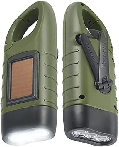Simpeak 2-Pack Hand Crank Solar LED Flashlight Emergency