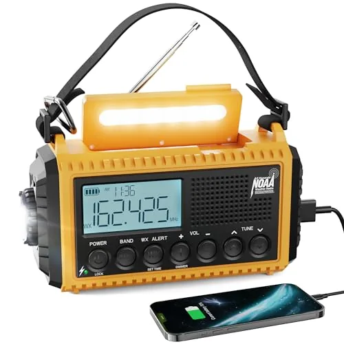 Raynic Emergency Radio 5000mAh Solar NOAA Weather Alert
