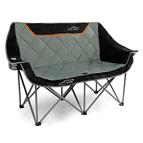 FAIR WIND Oversized Padded Loveseat Camp Chair 650lb