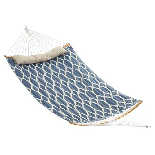 SONGMICS Quilted Double Hammock with Padded Pillow 55in Wide