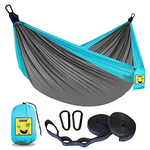 SZHLUX Double Camping Hammock with Tree Straps 400lb