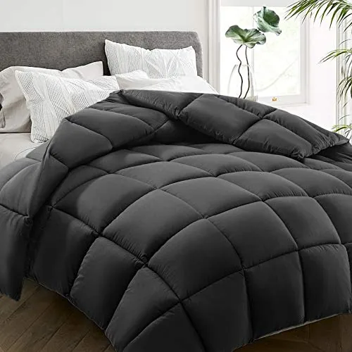 HYLEORY Queen Down Alternative Comforter 88x88 Dark Grey
