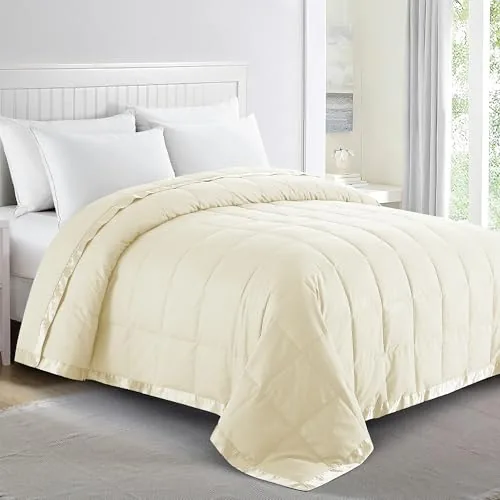 puredown 90x90 Queen Down Blanket Satin Trim