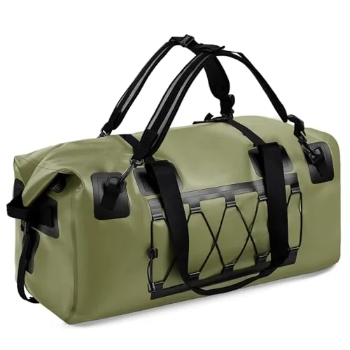 Pimoys 70L Roll-Top Waterproof Duffel with 8 D-Rings