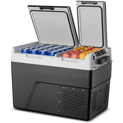 Feelfunn 61QT Dual-Zone 12V Portable Fridge Freezer