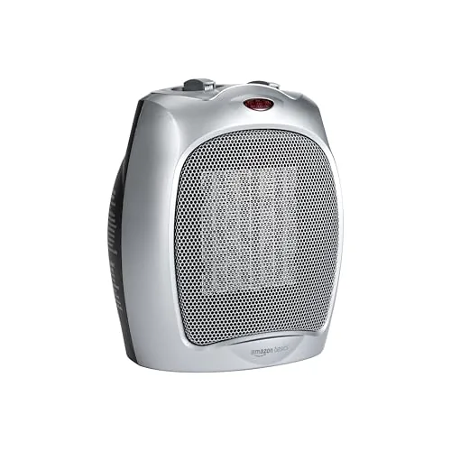 Amazon Basics Ceramic Space Heater 1500W Silver