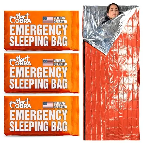 Mart Cobra Mylar Emergency Sleeping Bag 3-Pack