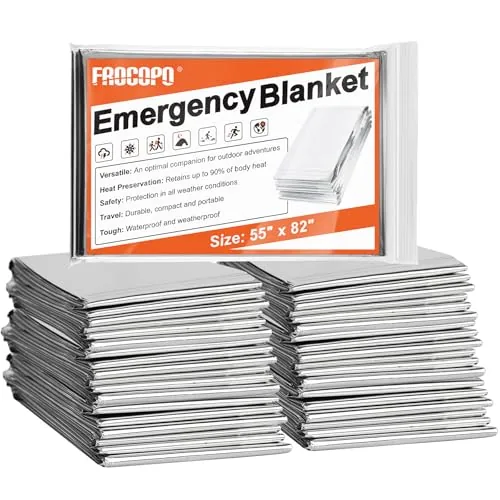 Frocopo 6-Pack Mylar Emergency Blankets 55x82in
