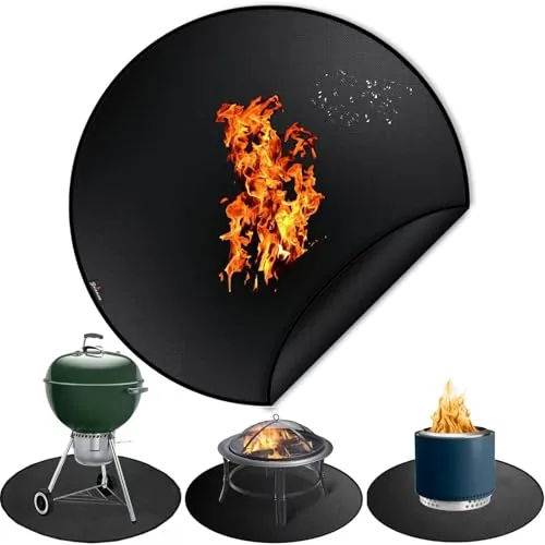 Brinman 40-inch Fire Pit Mat Fiberglass Silicone Protector