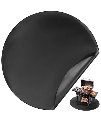 UNCO 36-Inch Round Fire Pit Mat Fireproof Black