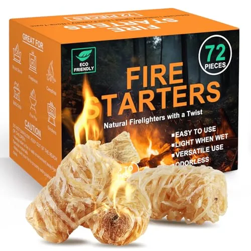 Realcook Natural Fire Starters 72-Count All-Weather