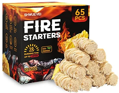 Shwuevei Natural Wood Fire Starters 65-Pack