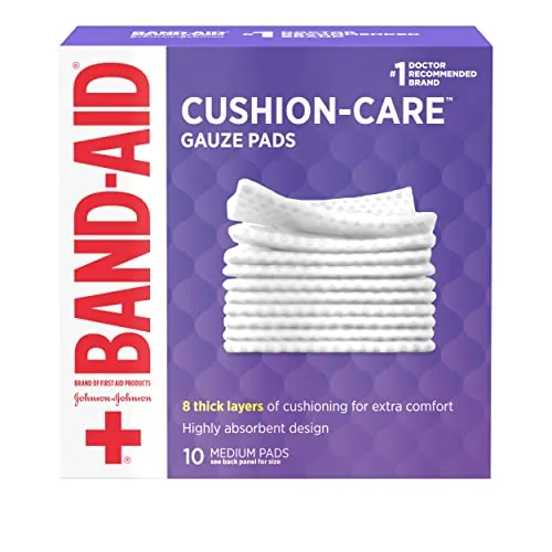 Band-Aid Cushion-Care Non-Stick Gauze Pads 3x3in 10ct