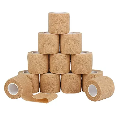 Mooerca Cohesive Wrap Bandages 12-Pack 2in x 5yd