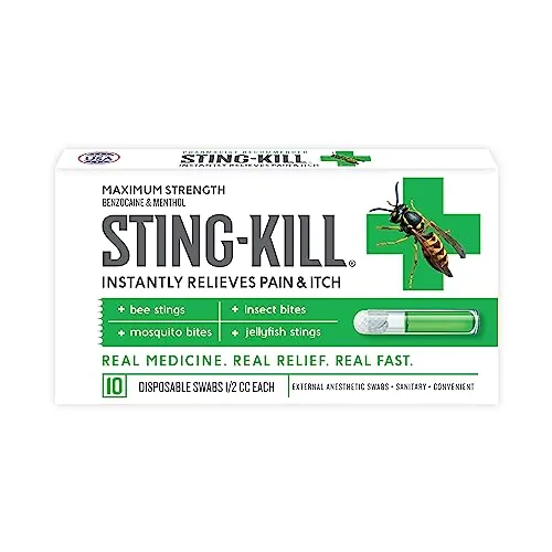 Sting-Kill Anesthetic Swabs Max Strength Bite Relief 10-Count