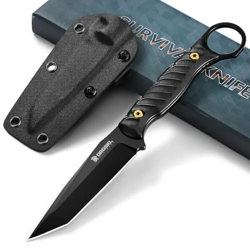 DRGSKL Tanto Fixed Blade D2 Steel Survival Knife
