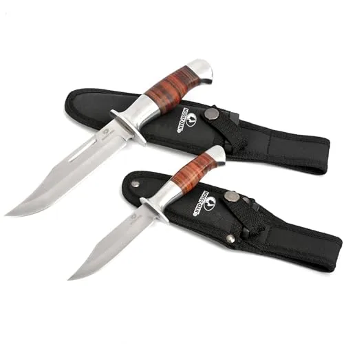 Mossy Oak 2-Piece Bowie Knife Set with Leather Handle