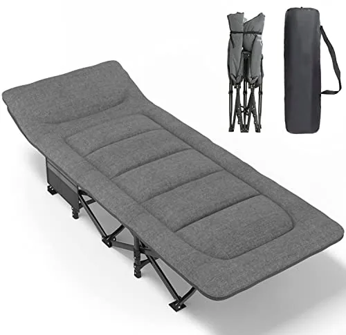 ATORPOK Camping Cot with Cushion and Pillow 450lb