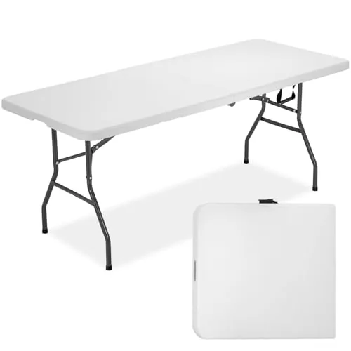 FDW 6-Foot Folding Plastic Dining Table White