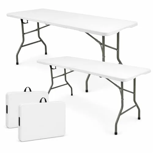 HAISIWLKJ 6FT Fold-in-Half Tables Set of 2